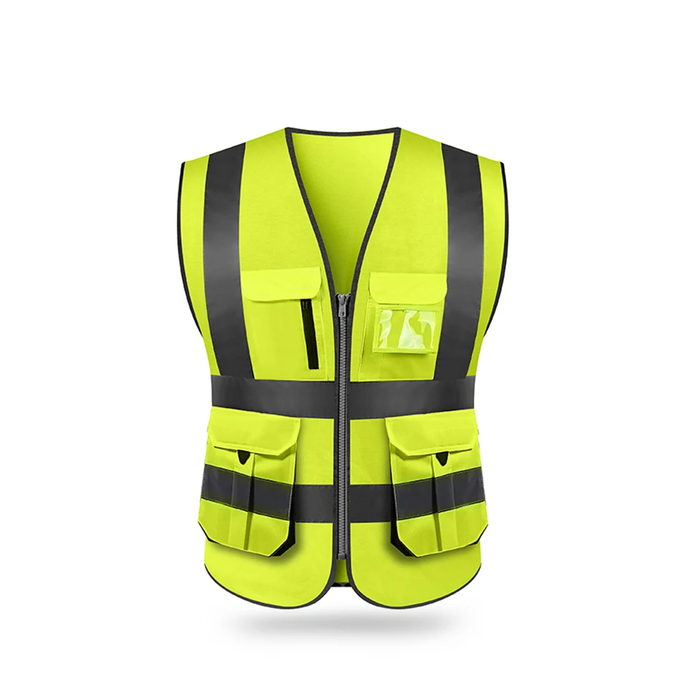

SFVest High Visibility Reflective Safety Vest Reflective Vest Multi Pockets Workwear Security Working Clothes Day Night