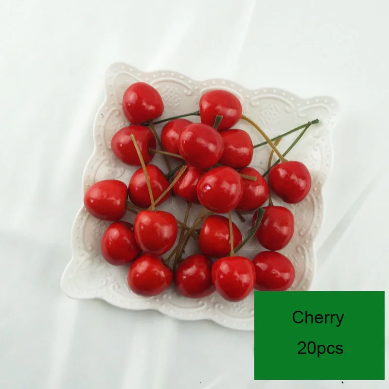 20pcs/Lot Simulation Mini Mini Fruit Model Home Furnishing Holiday Party Photo Props DIY Handmade Decoration Apple Strawberry artificial fruits and vegetables