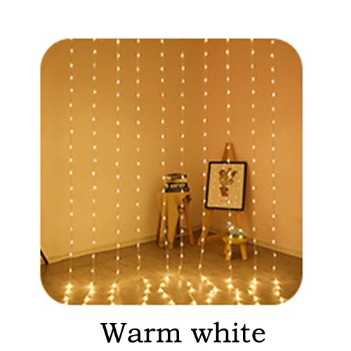 3x2 м/3x3 м/6x3 м 8 режимов водопад занавес Сосулька Светодиодный светильник гирлянда для рождественской свадебной вечеринки задний план садовый декоративный светильник s - Испускаемый цвет: Тёплый белый