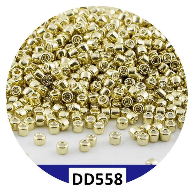 600Pcs 2mm Miyuki Delica Beads Japan Bronze Glass Beads Bohemia Style Metallic Seedbeads For DIY Jewelry Making Bracele Earring DD558 Micro Gold
