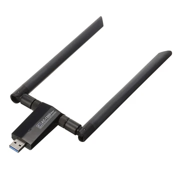 

Laptop PC Network Card Receiver Transmitter Wireless WiFi USB3.0 Adapter 1200Mbps 2.4G/5.8G Support Windows XP/Vista/7/8/10