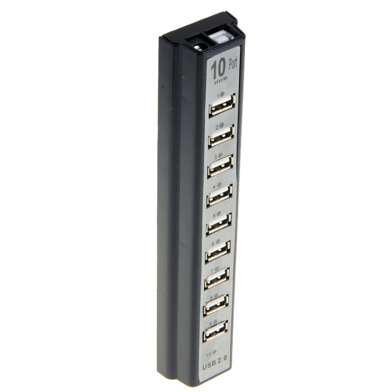 10 Ports USB 2.0 Hubs with AC Power Computer Peripherals Supply Adapter For Portablefor PC Laptop Notebook