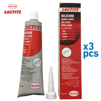 

Silicon liquid Gasket Maker instant Sealant Adhesive High Temperature 70 ml. (3 pcs) Loctite (Made in Germany)