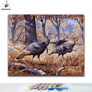 

DIY Coloring paint by numbers Animals on the grass paintings by numbers with kits 40x50 framed