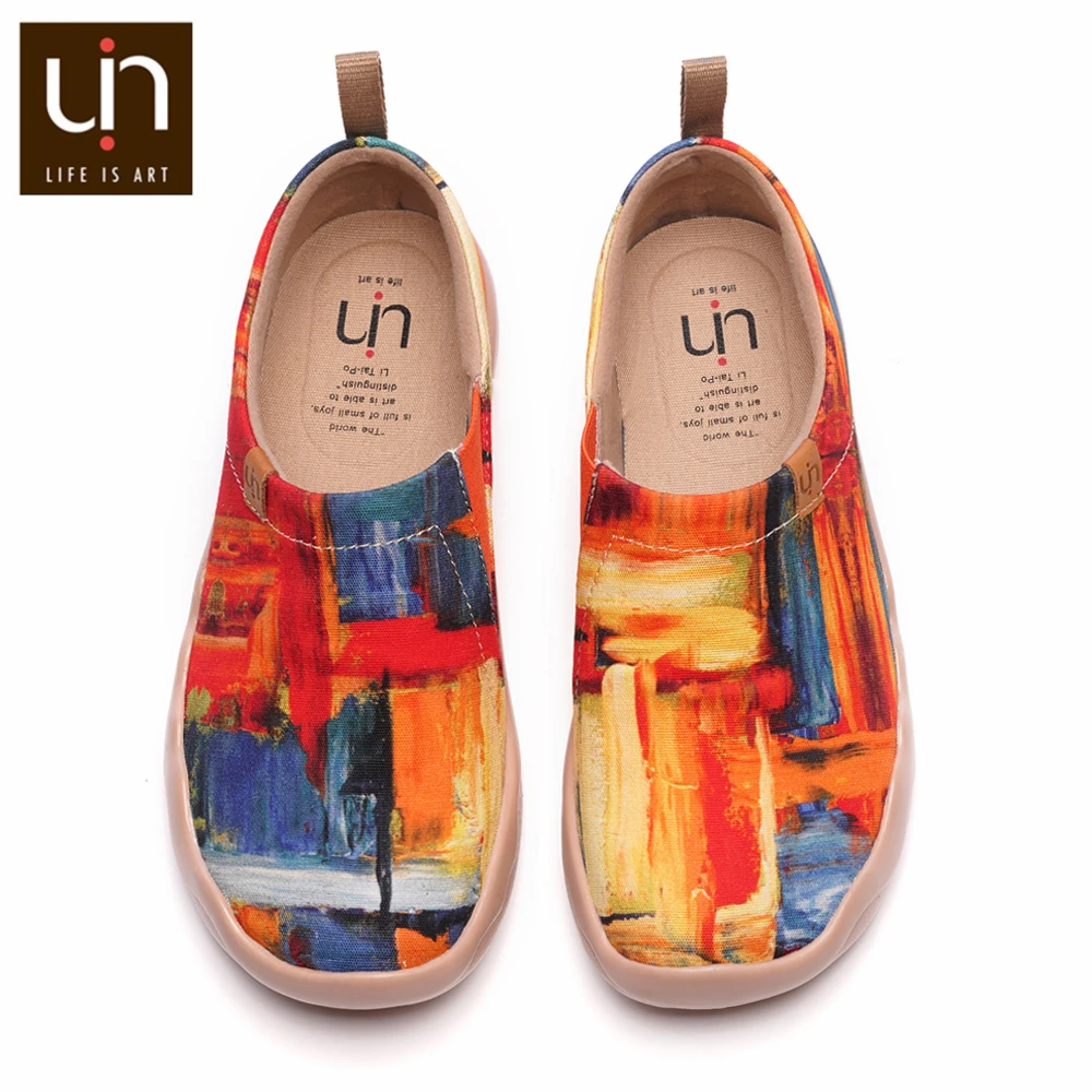 Ceny UIN strefa kolorów malowane kobiety mężczyźni Casual mieszkania oddychające wsuwane mokasyny buty designerskie wyjściowy modny na prezenty świąteczne