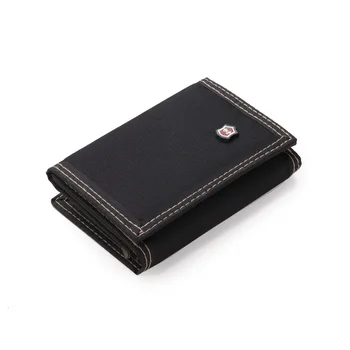 

Men 3-fold Coin Purse Solid Color Canvas Wallet with Velcro Fashion Card Pack 2020 New Arrival