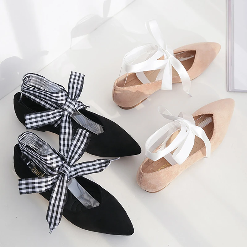 Балетки на плоской подошве с острым носком женская обувь тонкие туфли шелковой