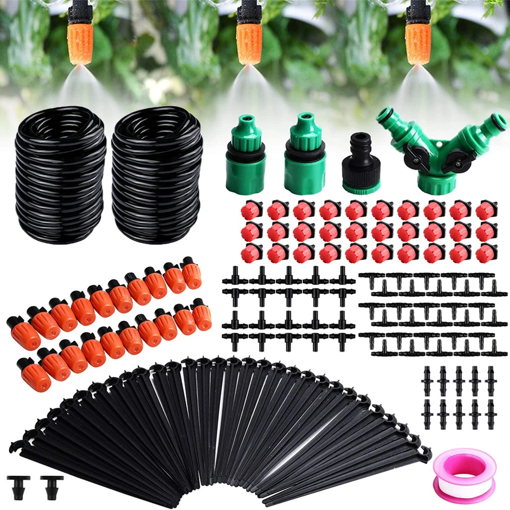 

30M 1/4'' DIY Drip Irrigation System 149Pcs Automatic Watering Garden Hose Micro Drip Watering Kits with Adjustable Drippers