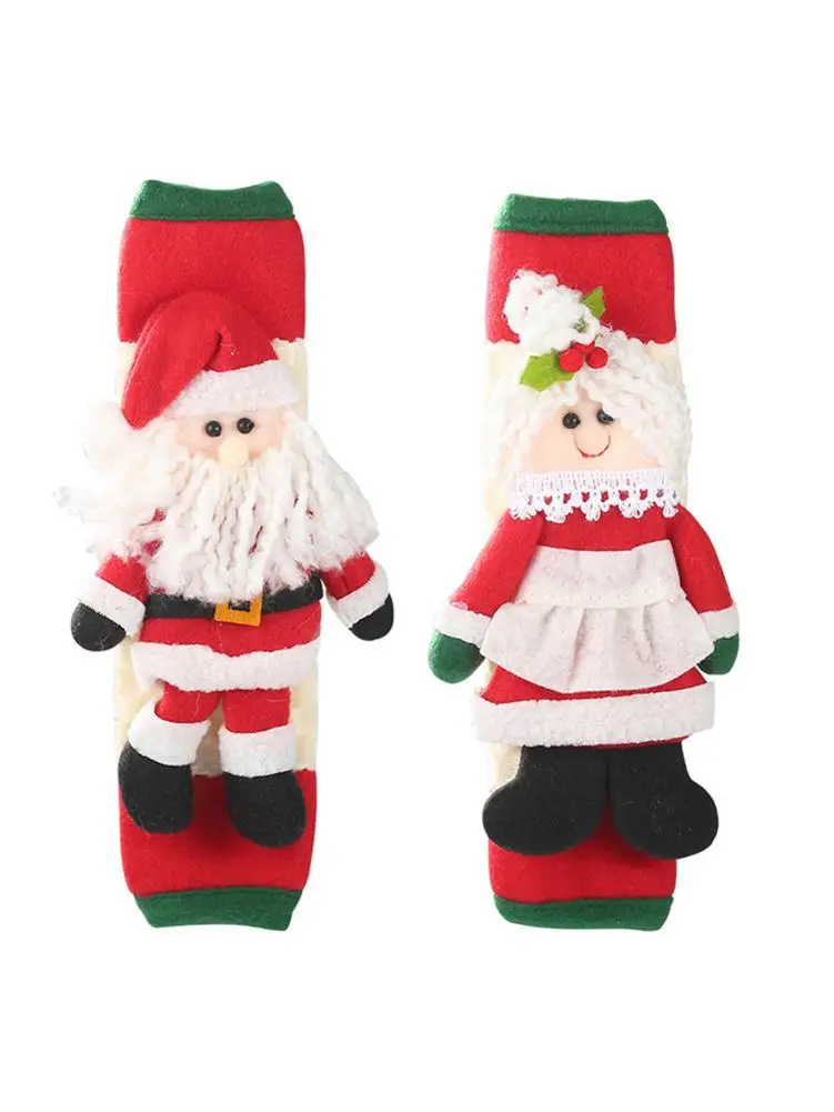 Christmas Microwave Oven Gloves Oven Handle Cover Stereo Old Man Refrigerator Gloves Christmas Decorations Protective