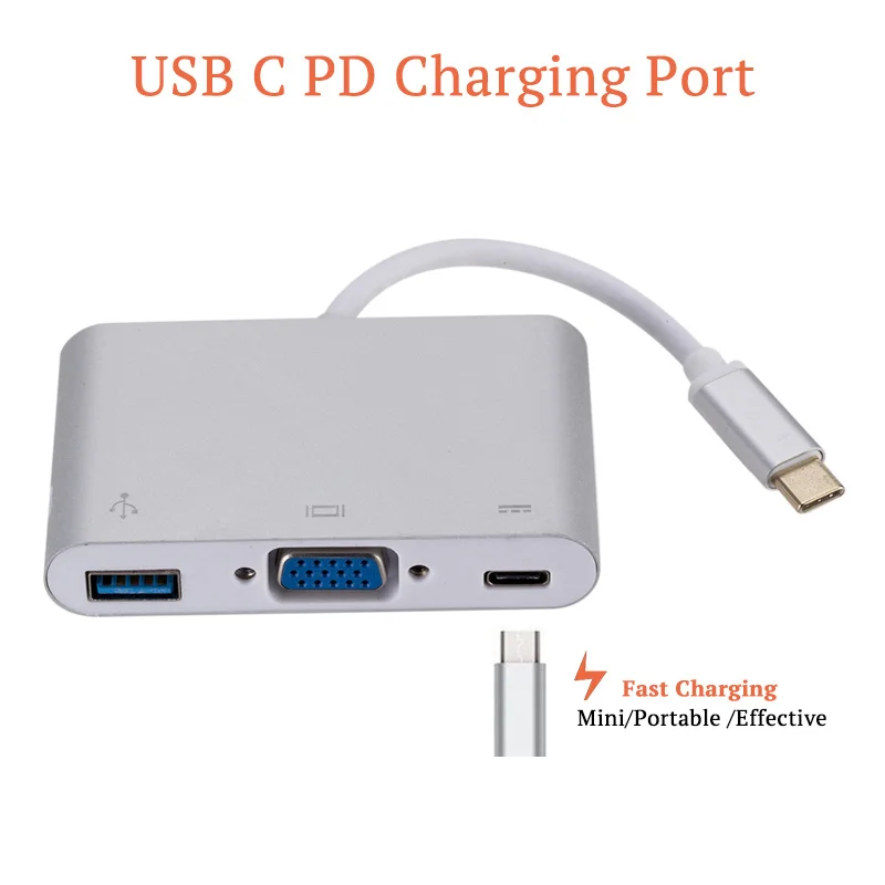 HD кабель-адаптер 1080P USB-C в HDMI кабель конвертер USB 3 1 type C VGA AV адаптер для Apple Macbook PC ТВ