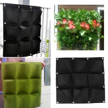 

9-Pockets Vertical Hanging Wall Planter Bag Growbag Fruit Flowers Garden Decor Planter Bag Growbag FPlanter Bag Growbag Planter