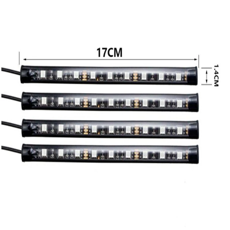 

Car Interior Stripe 8-Colors Car RGB Lights LED Strip Neon Light Decorative Light Waterproof 4 Music Sensor Modes Lights