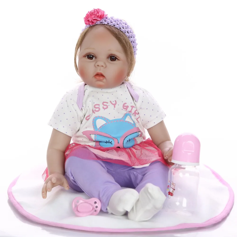 NPK Кукла reborn 2" 55 см, мягкая силиконовая Кукла Reborn для младенцев, игрушка для новорожденных, усеянные волосы, Детская кукла для девочек, bebe girl reborn bon