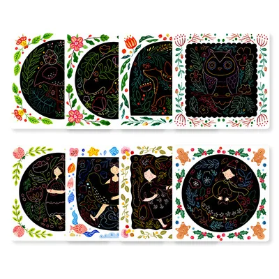 MiDeer Mi Deer дети царапины Рисование художественная карта красочный узор Рисование царапин бумага ручная роспись DIY игрушка