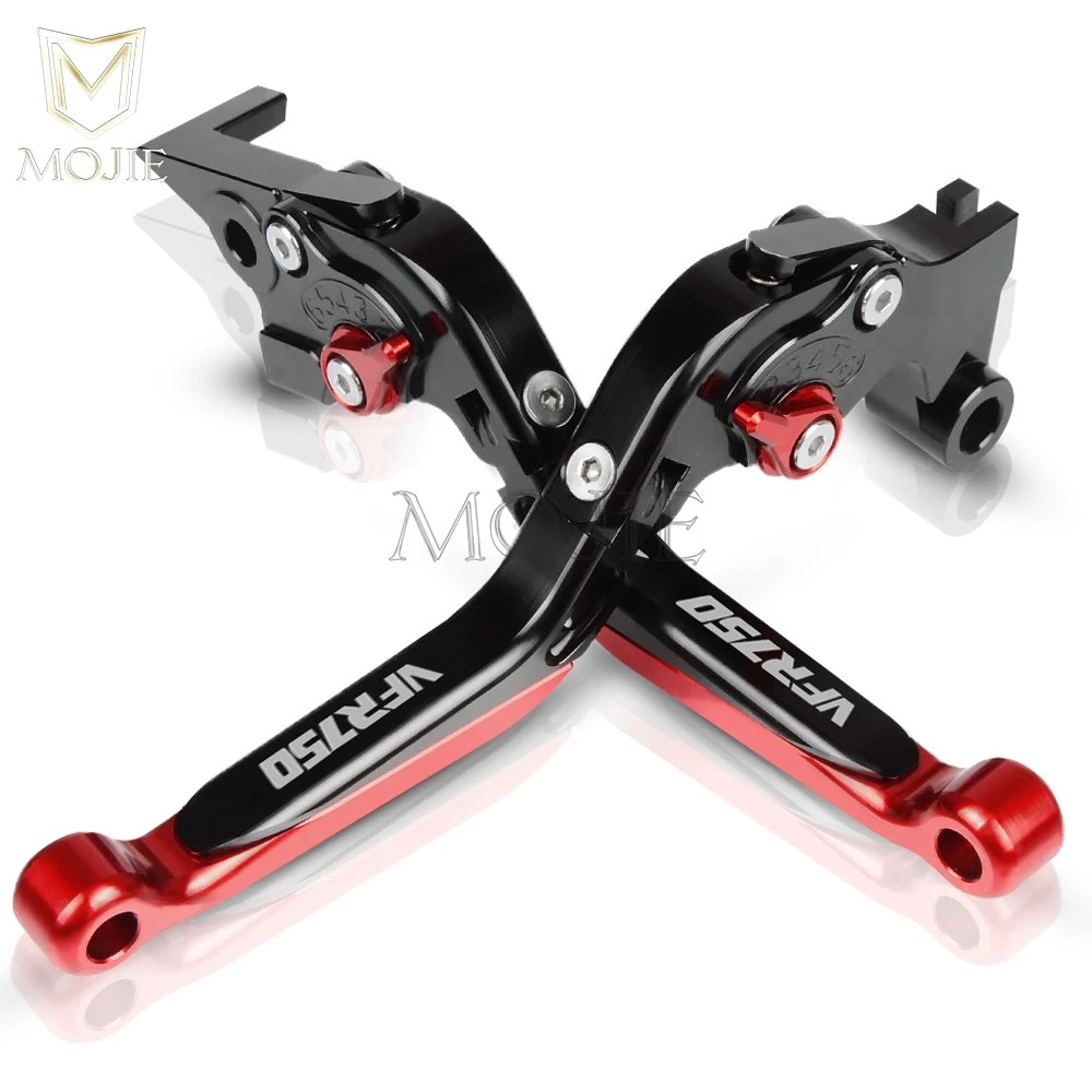 Мотоцикл VFR750 сцепные рычаги для Honda VFR 750 1991-1997 1996 1995 1994 1993 ЧПУ Складной Выдвижная сцепные рычаги - Цвет: Black Red