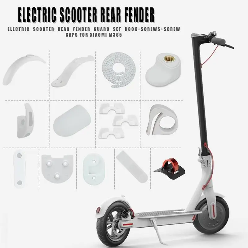 Scooter Accessories For Xiaomi M365 Electric Scooter Front Rear Fender Wing Mudguard Shock Absorption Accessories For Xiaomi