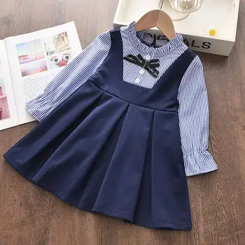 Bear Leader Girls Dresses Spring New Baby Girl Dress Striped with Bow Long Sleeves Princess Dress for Girl Kids Clothes Vestidos 1