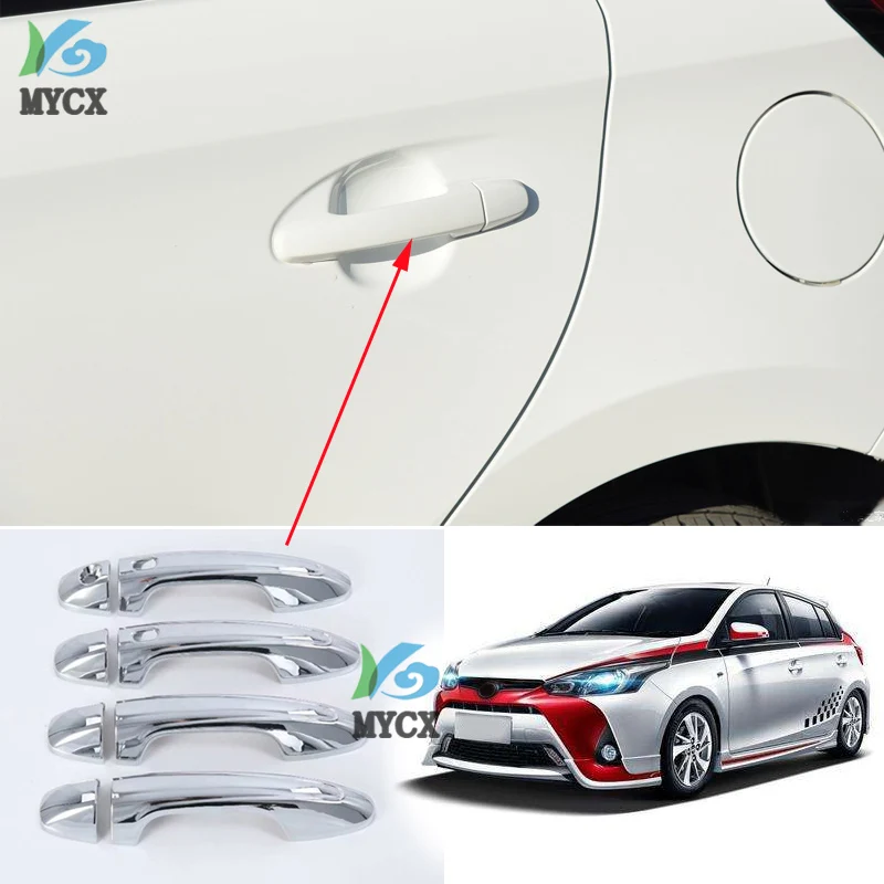 Авто ABS наружная дверная ручка Чаша накладка наклейки для Toyota Yaris VIOS XP150