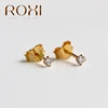 ROXI INS Mini Four-claw Zircon Crystal Stud Earrings for Women Piercings Pendientes 2.5mm/3mm/3.5mm 925 Sterling Silver Earring ► Photo 2/6