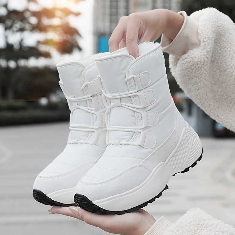 

2020 New Winter Boots for Women Keep Warm Snow Boot Ladies Lace-up Comfortable Waterproof Size 35-42