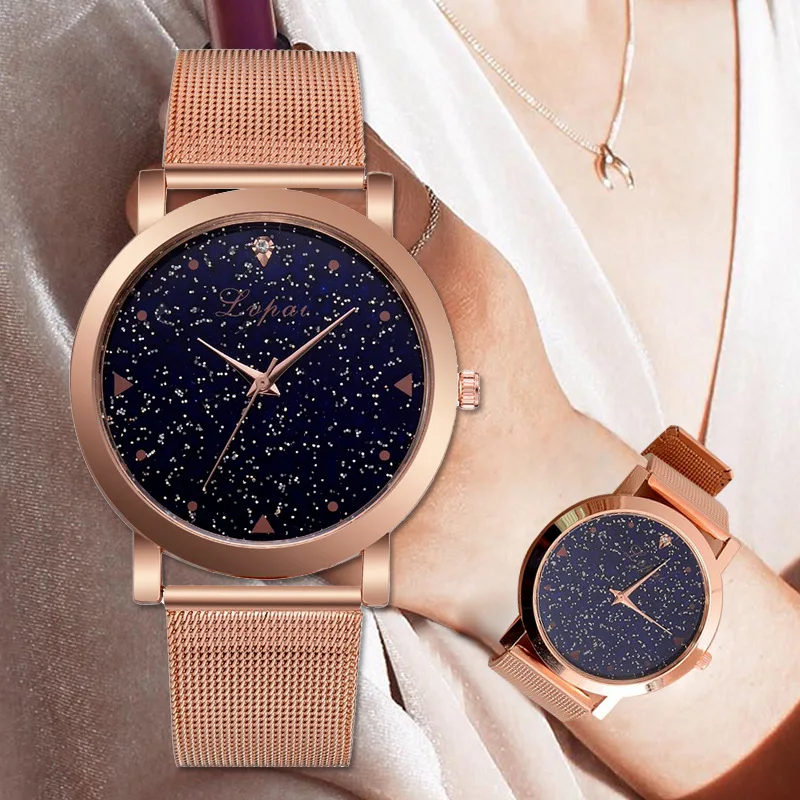 Lvpai лучший бренд класса люкс модные женские часы кварцевые часы из нержавеющей стали сетчатые часы звезда модные женские часы reloj mujer