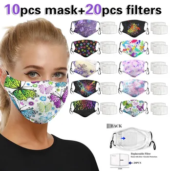 

masks 10PC 1 Windproof Foggy Haze Anti-spitting Protective Mask Reuseable Face Mask Coth Mouth Cover Mouth Mask Washable