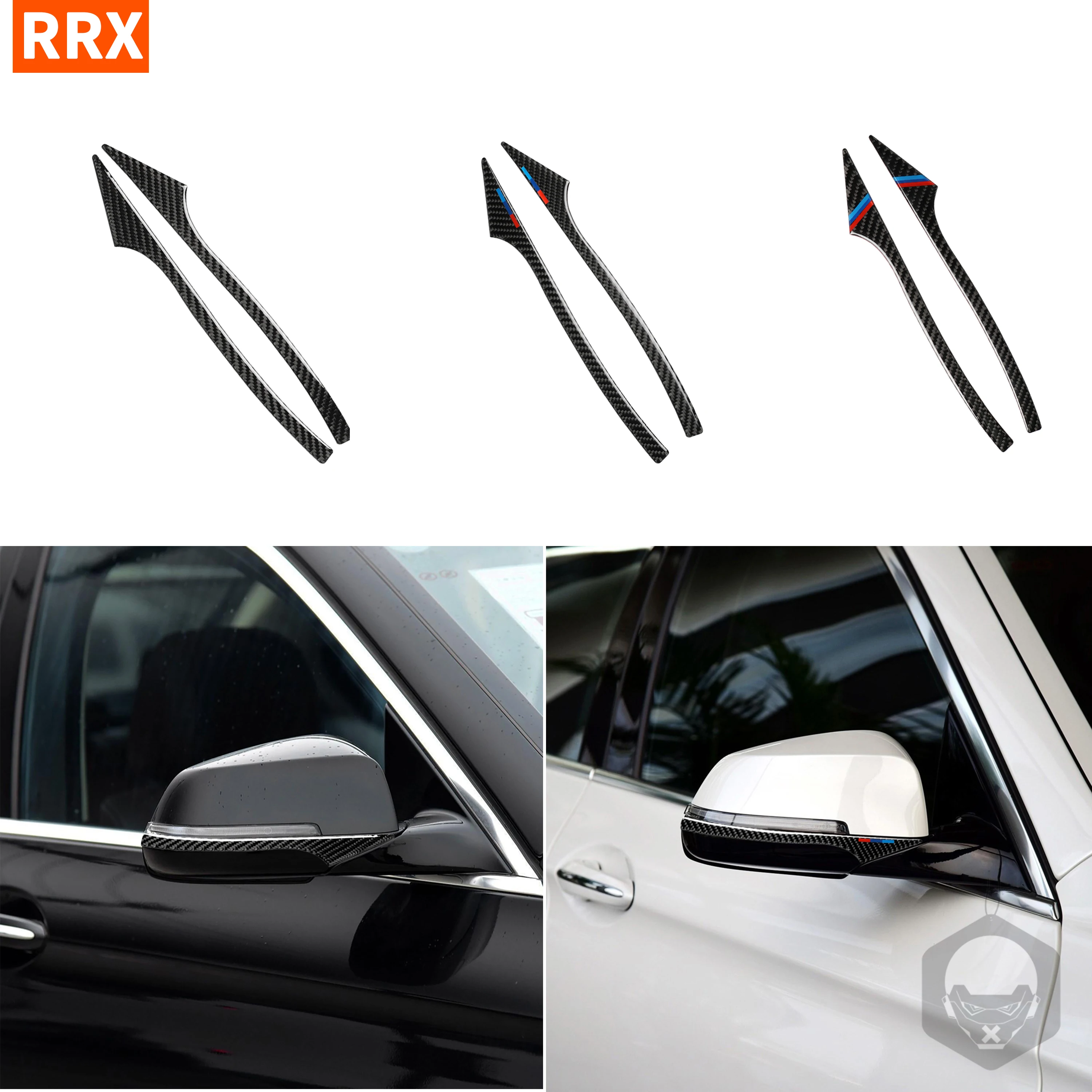 

For BMW F01 F07 F10 E60 5 Series Carbon Fiber Stickers Interior Rearview Mirror Anti-Rub Strips Cover Trim Car Accessories