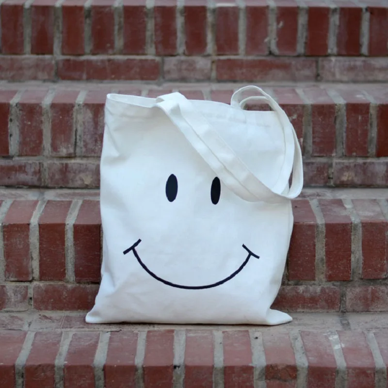 

Canvas Tote Bag Printing Simple Design Reusable Shopping Bag Large Tote Foldable Cotton Bags Canvas Handbag Cartoon Shopping Bag