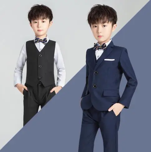 Kids Boys Suits Blazers Formal wedding Tuxedos dress Teenage Party Clothes Toddler Baby Clothing Flower Boy Blazer Suit Set