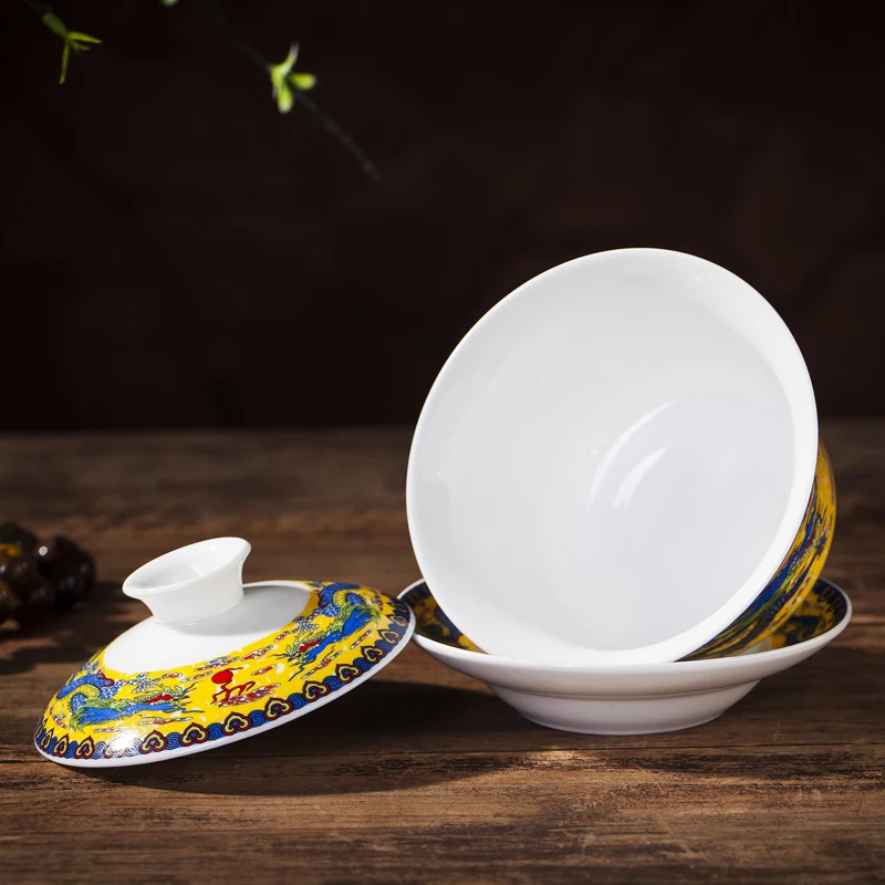 Цзиндэчжэнь Gaiwan фарфоровая керамическая чайная соусница для тарелки крышка набор 240 мл мастер пуэр чашка чайная посуда для напитков пиалы для чая контейнер подарок