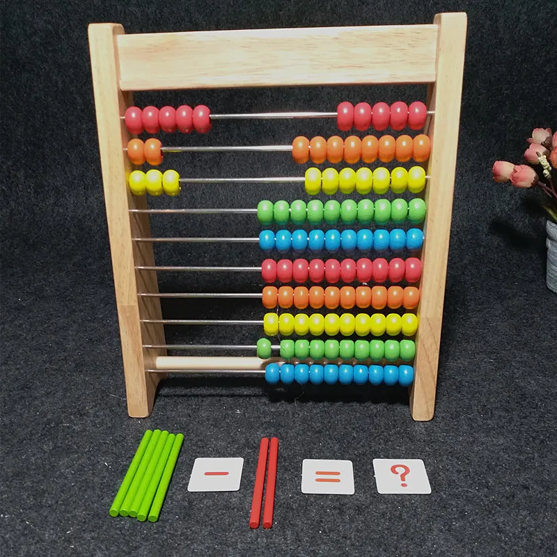 

Counter Young STUDENT'S Arithmetic Teaching Aids Kindergarten Addition And Subtraction Hanger for Kids Wood Abacus Calculation z