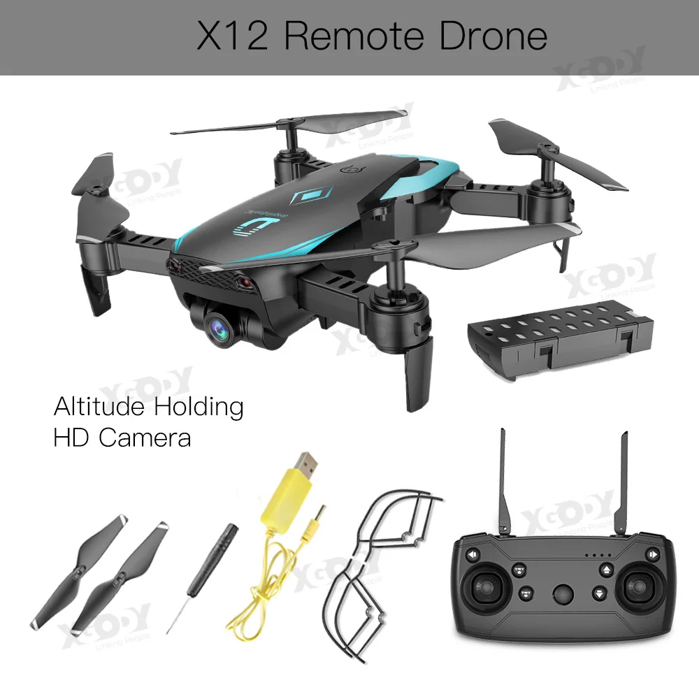X12 Радиоуправляемый Дрон с HD 0.3MP камерой высота удержания Безголовый режим 2,4G RC Квадрокоптер
