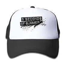 5 секунд лета Логотип Прохладный логотип музыкальной группы Дальнобойщик шляпа бейсбольная Кепка сетка Кепка черная для мальчиков и девочек