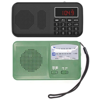 

1 Set Solar Hand-Crank Radio with LED Light and Built-In Battery & 1 Pcs L-558AM MP3 Music Player Radio Receiver(Black)