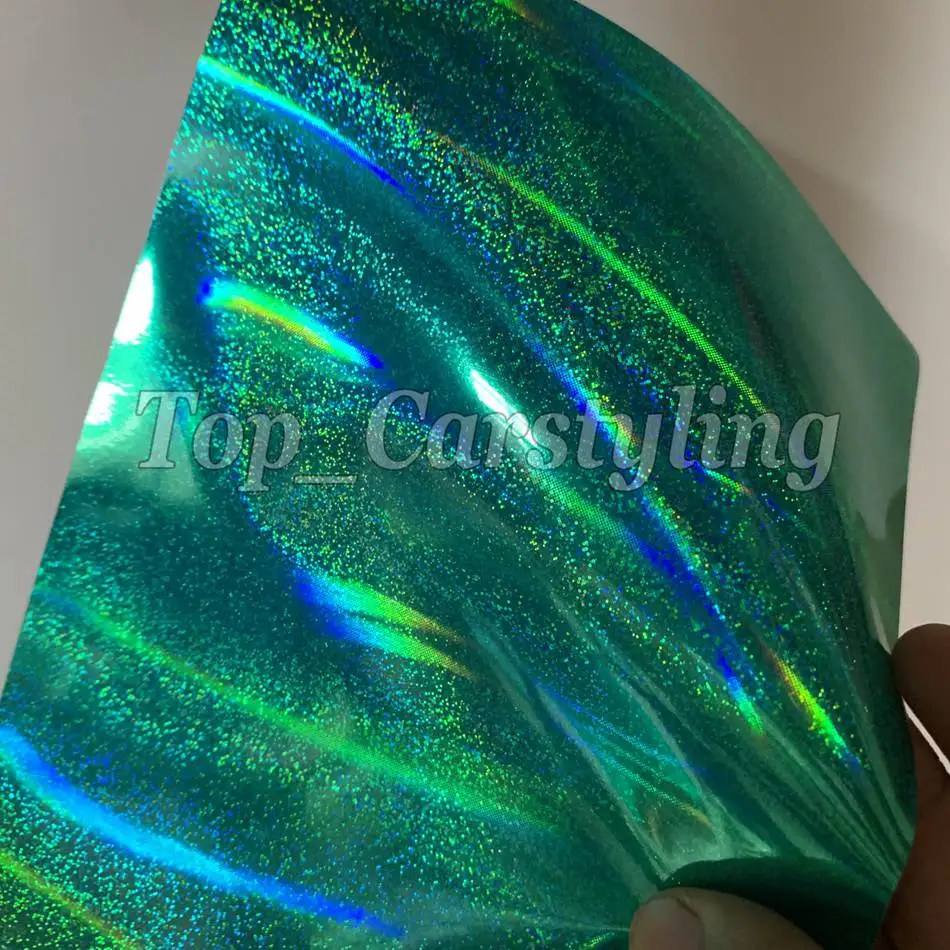 760 Green HOLOGRAPHIC rainbow color flow vinyl hologram laser carr wrap sticker foil (5)