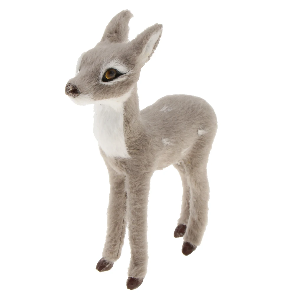 Christmas decorations standing simulation polyethylene small deer reindeer Xmas home gray