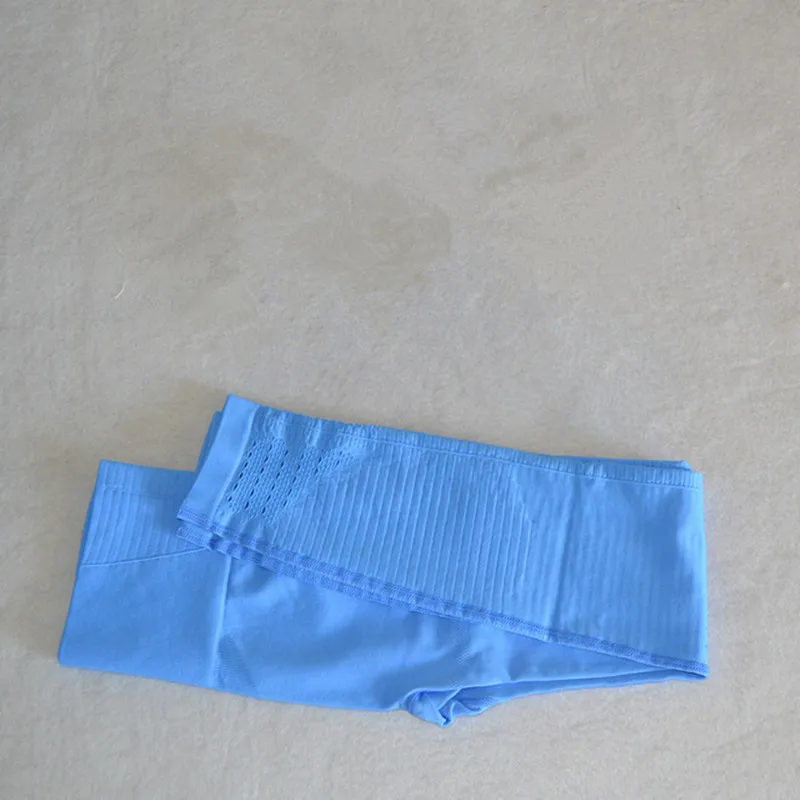 Sky blue pants Женский комплект 2 шт. бесшовный комплект для йоги с высокой талией для спортзала сетчатые леггинсы бюстгальтер топы костюм Фитнес, тренировки, спорт бег спортивная одежда наборы - Цвет: Sky blue pants