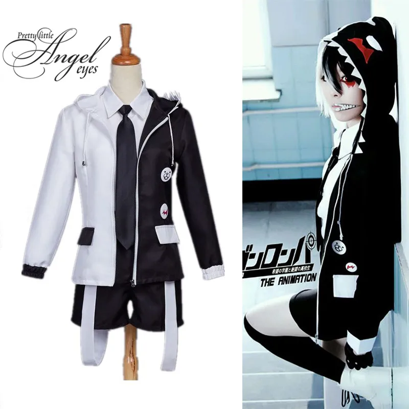 

Anime Danganronpa Monokuma Costume Cosplay Uniform Halloween Party full set