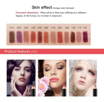 

1PC 12-color NICEFACE Nude Lipstick Lasting Non-stick Cup Moisturizing Lip Gloss Non-fading Matte Lip Liner