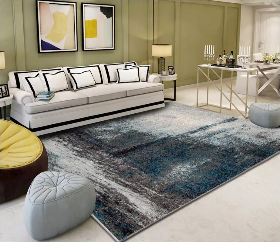 Alibaba Chinese-style Abstract Geometry Floor Carpets Rug Modern For Living Room Non-slip Antifouling Carpet For Bedroom Parlor - Цвет: LJ-09