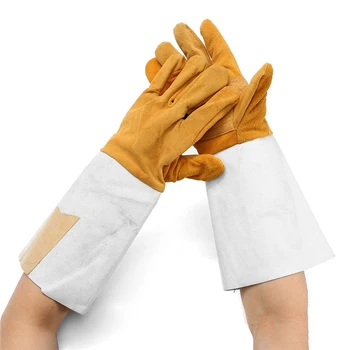 

New Welding Insulated Welders Work Soft Cowhide Leather Plus Gloves Electric Welding Leather Gloves