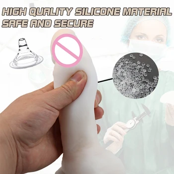 Super Soft Dildo with Suction Cup Female Masturbation toys Penis Skin Feeling Realistic Cock Soft Material for Oral Sex Female 5