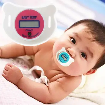 

NEW Baby Body Digital LCD Display Mouth Thermometer Pacifier Shape Temperature Cute Nipple Thermometer Fever Measuring Tools