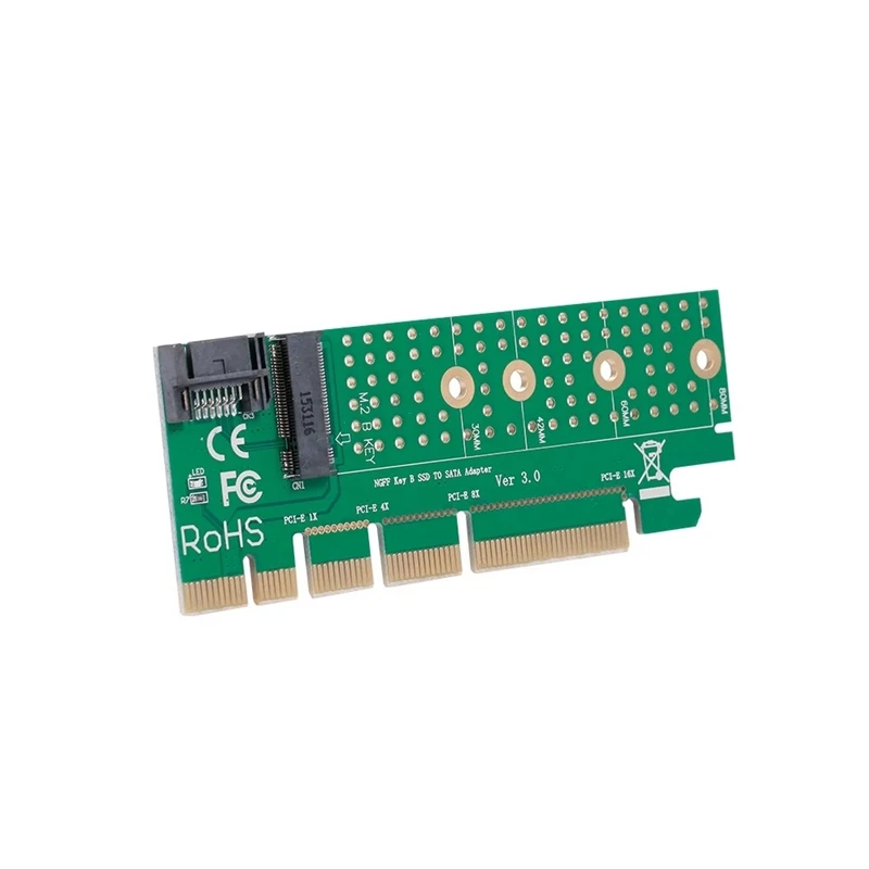 NGFF M.2 B Ключ SATA Bus SSD в SATA3 адаптер конвертер карта PCI Express слот с радиатором кабель