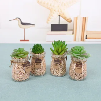 

Artificial Potted Succulents Zakka Artificial Flower Plants Small Bonsai Creative Home Decoration