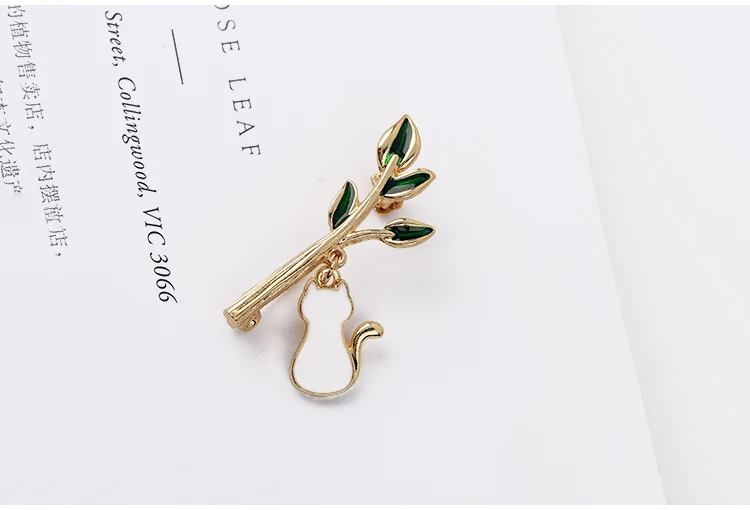 Новинка; Лидер продаж модные милые веточка кошка Минимальный Pin девочек на вечеринки, цветок плaтьe для рюкзак булавка, кулон мотаться брошь для вечеринки для Для женщин ювелирные изделия