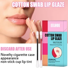

20PCS /BOX Cotton Swab Lip Tint Matte Liquid Lipstick Cigarette Case Cotton Swab Lipstick Lasting Waterproof Matte Lip Gloss