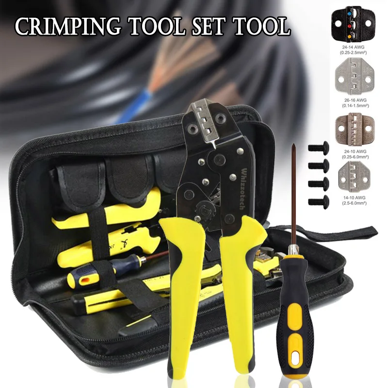 

Wire Crimpers Wire Strippers Tool Kit Crimping Tool 4 in 1 Insulated Ratcheting Terminals Set L9 #2