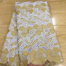 Модная женская сухая кружевная ткань из Дубая Высококачественная швейцарская вуаль кружева в швейцарском нигерийском стиле кружевная ткань dentelle Африканское кружево 5 ярдов