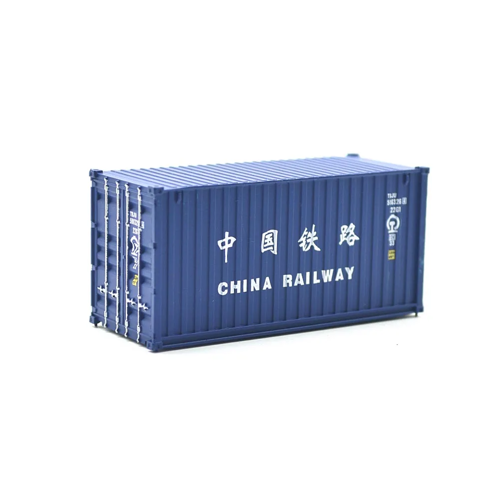 2 шт HO 1: 87 20ft контейнеры Контейнер грузовой автомобиль модель поезда железнодорожное моделирование - Цвет: ChinaRailway Blue